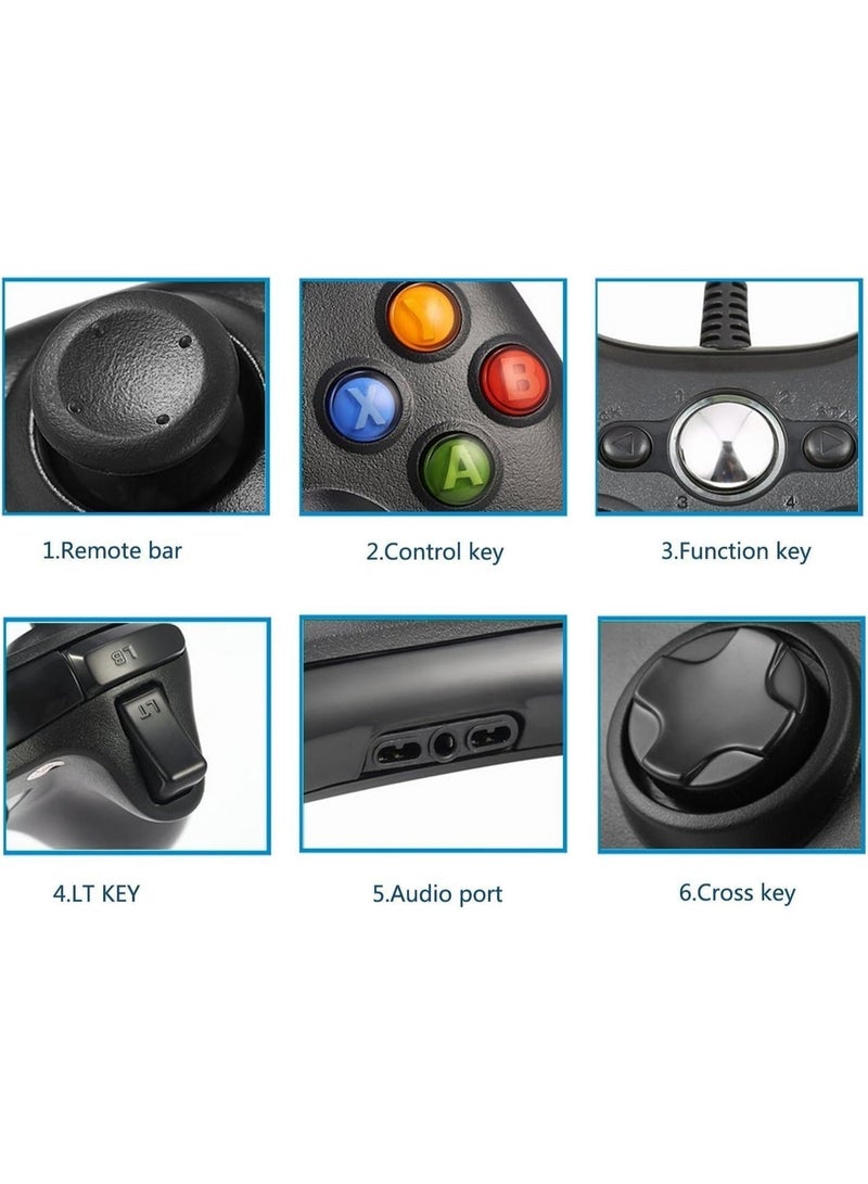Wired Controller Compatible with Xbox 360 (2 Pack), Gamepad with Dual-Vibration, Compatible with Xbox 360 / 360 Slim & PC Windows 7, 8, 10, 11 - Image 5