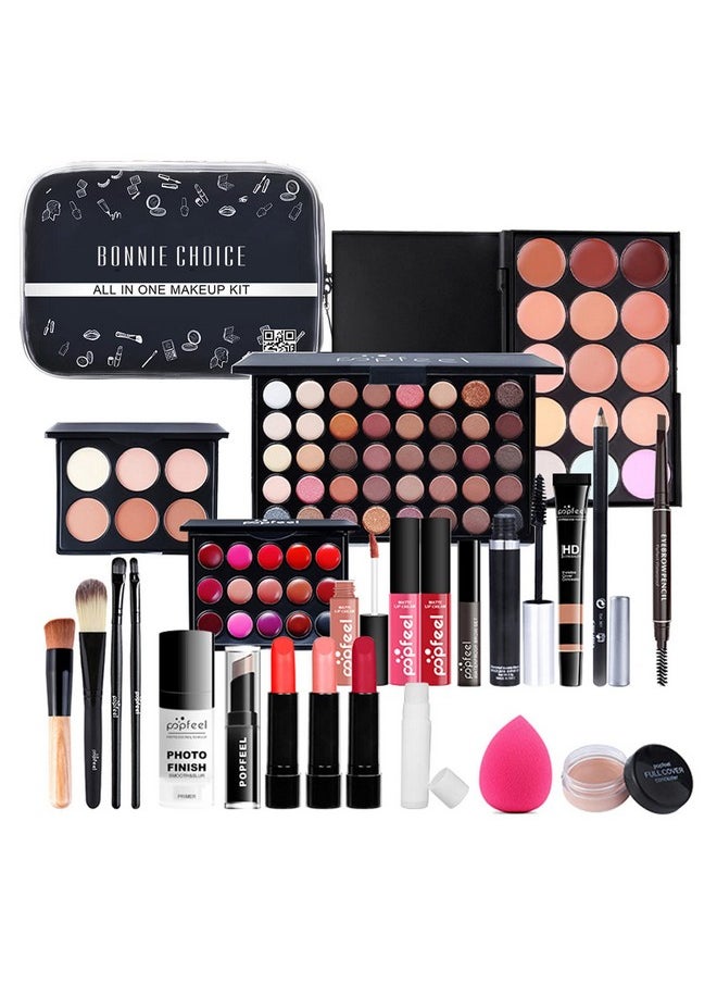 BONNIE CHOICE Allinone Makeup Kit For Women Full Kit Mother'S Day Gifts Include Makeup Brush Eyeshadow Palette Lip Gloss Set Lipstick Blush Foundation Concealer Mascara Eyebrow Pencil  - Image 1