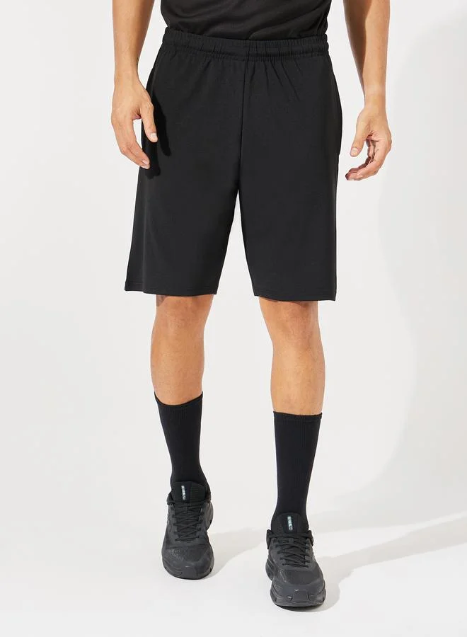 Styli Textured T-Shirt & Shorts Sports Fitness Suit Set