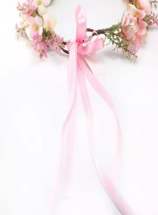 GODFLY Boho Floral Crown Headband for Bridesmaids Bride Girls, Wedding Hair Accessory with Multicolor Flowers, Traditional Gajra Tiara for Sangeet Haldi Mehendi Ceremony, Party Headpiece - Image 5