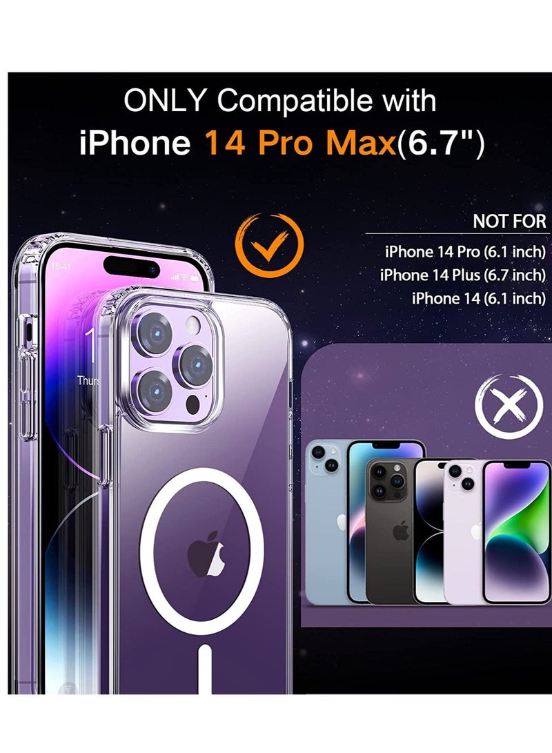 [7 in 1] for iPhone 14 Pro Max Case,with 3 Pack Screen Protector + 3 Pack Camera Lens Protector,Ultra Thin Scratch Resistant Drop Magnetic Phone Case for iPhone 14 Pro Max 6.7 Inch - Image 2