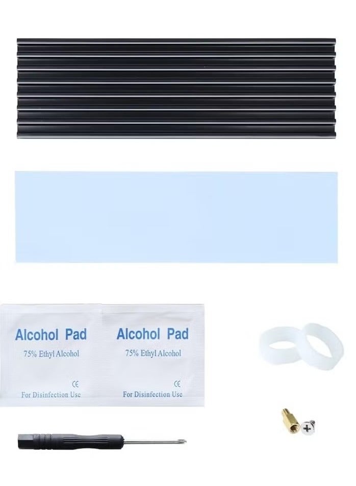 M.2 Nvme Heatsink Support 2280 SSD High-Efficiency Aluminium Radiator -Black  - Image 4