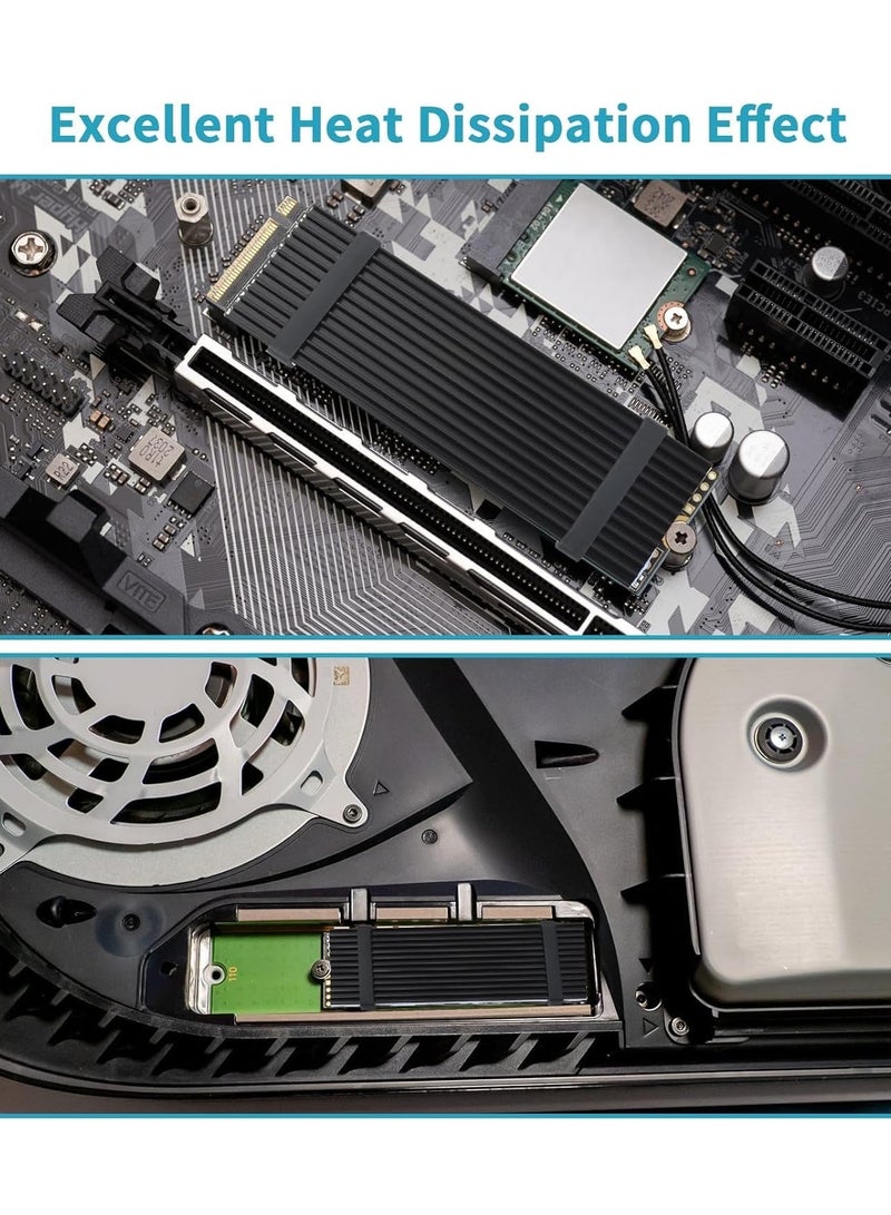 M.2 Nvme Heatsink Support 2280 SSD High-Efficiency Aluminium Radiator -Black - Image 4