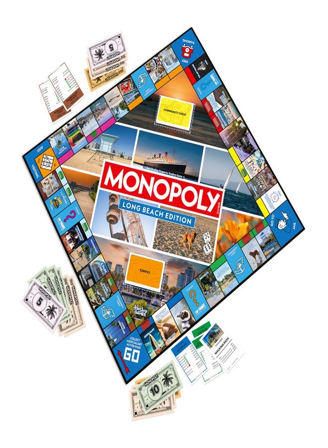 Top Trumps Monopoly Board Game - Long Beach, CA Edition: 2-6 Players Family Board Games for Kids and Adults, Board Games for Kids 8 and Up, Great for Game Night - Image 1