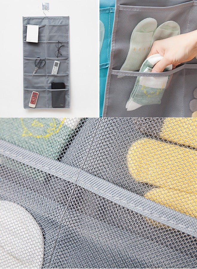 Underwear and underwear storage hanging bag, household wall mounted sock storage bag, wardrobe underwear and bra double-sided storage hanging bag (2 pieces) - Image 2