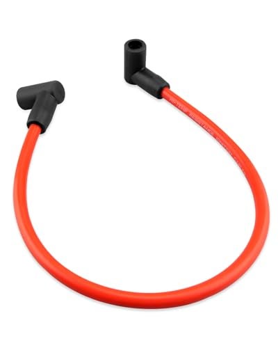 YUANTUO Ignition Coil Wire Fit for use with Blaster 2 and Blaster 3 Ignition coils in HEI Systems 85mm Silicone Red Wire Low Resistance 90 Boot Replace 84059 - Image 1