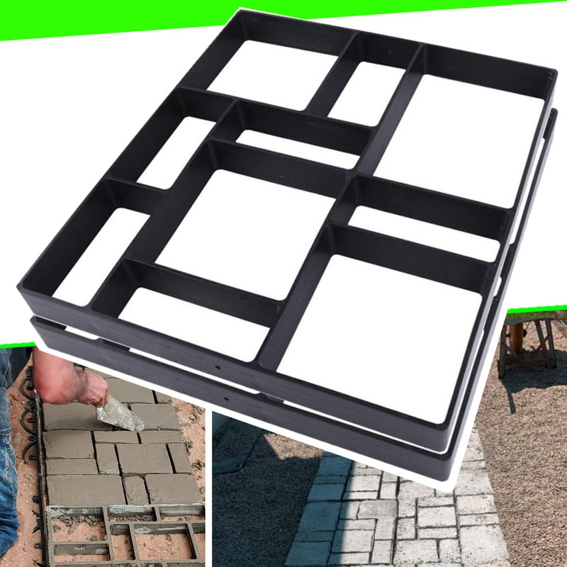 CJGQ 175x155x15 2Pack Concrete Molds Reusable Walk Path Maker Paving DIY Path Garden Yard Patio Mold 10Grid
