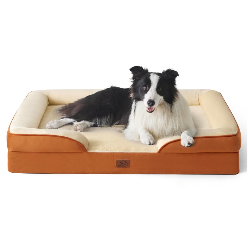 Bedsure Orthopedic Dog Beds Large Sized Dog Washable Large Dog Cat Bed Waterproof Comfort Dogs Couch Sofa with Washable Removable Cover Pet Bed with Nonskid Bottom Ember Clay 35