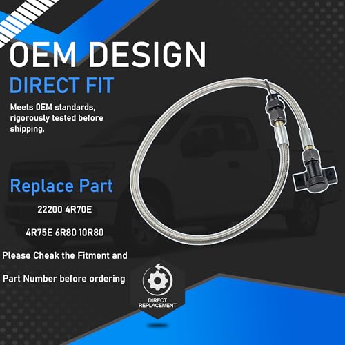 YzusGomumu Aluminium Automatic Transmission Fluid Locking Braided Dipsticks Kit Compatible with 20102017 Ford F150 Truck Replaces 22200 4R70E 4R75E 6R80 10R80 Transmissions - Image 3