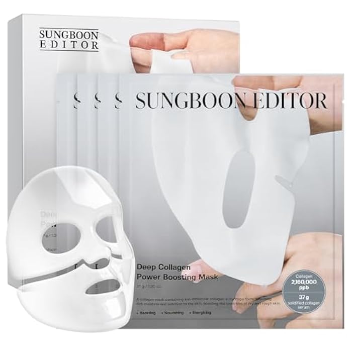 SUNGBOON EDITOR Deep Collagen Overnight Mask Hydrating Mask for Glass Skin, Wrinkle Care, Firming & Pore Refining 2,160,000PPB Collagen + 9 Peptides Stocking Stuffers for Women Korean Skincare, 4ea - Image 1