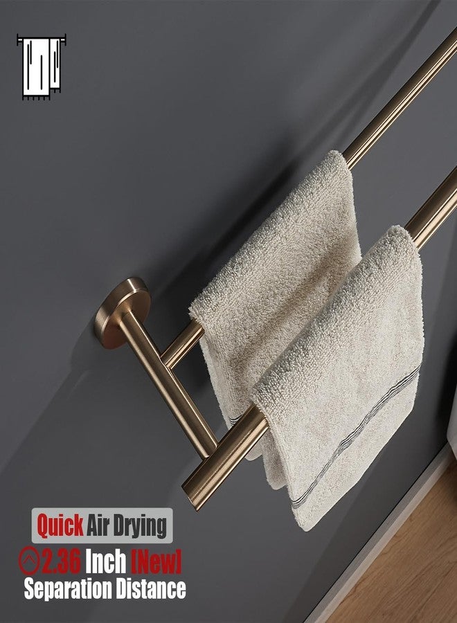JQK Bathroom Hardware Set, 5-Piece Bath Accessories Set Champagne Bronze Wall Mount Includes 24 in Towel Bar, 9 in HT Bar, TP Holder, Towel Hook x 2, BAS105-CB - Image 4