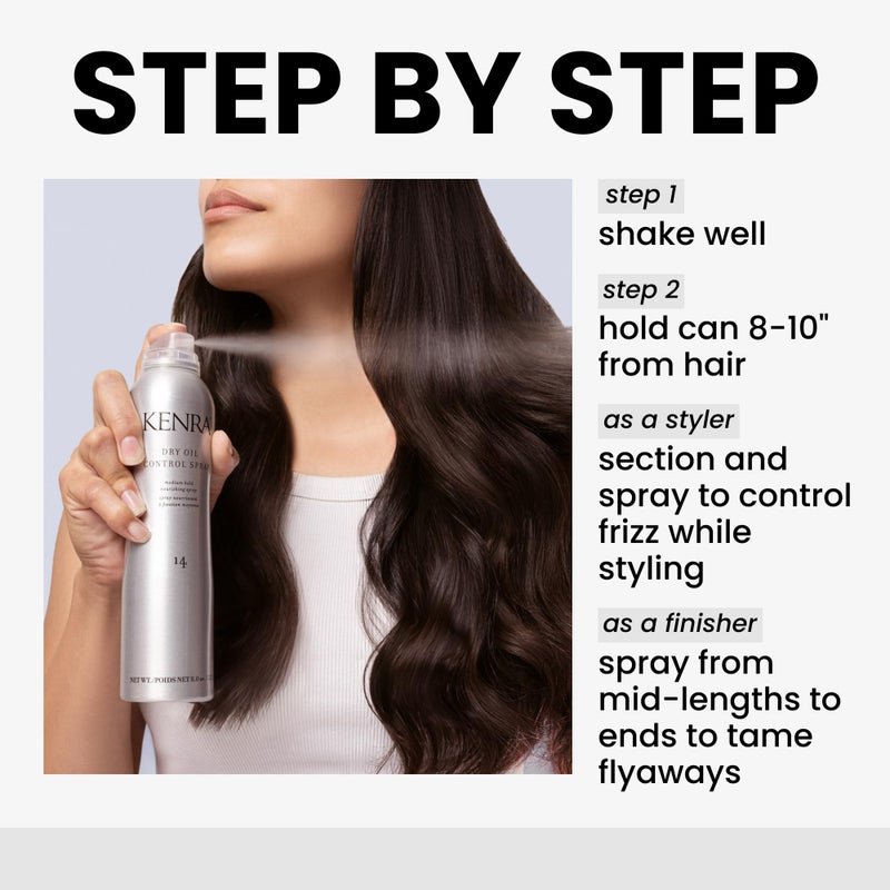 Kenra Professional Dry Oil Control Spray 14 | Medium Hold | Nourishing Spray | Frizz Control Hairspray | All Hair Types | 8 oz - Image 3
