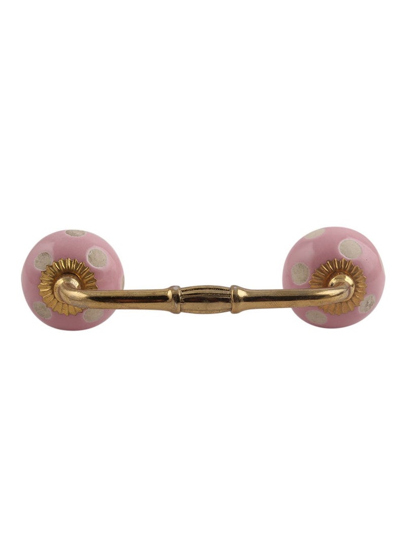 Indian-Shelf IndianShelf 1 Pack Ceramic Cabinet Handles Drawer Pulls Pink Interior Kitchen Cupboard Door Gold Hardware 8 Hole to Hole BH109DCK136 