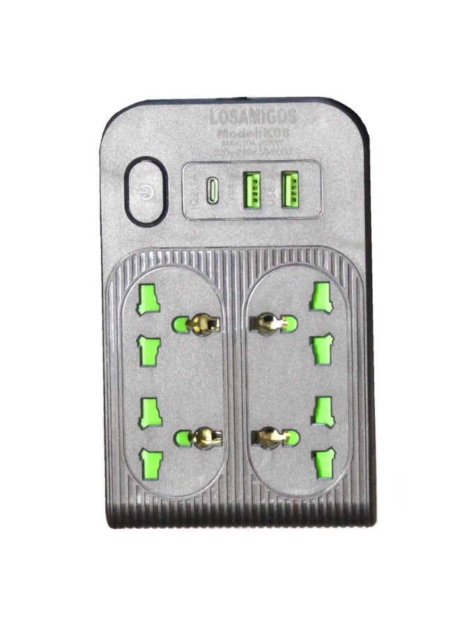 High Power 2500W Multi-Outlet Surge Protector with 4 Sockets & Type-C Port - Image 1
