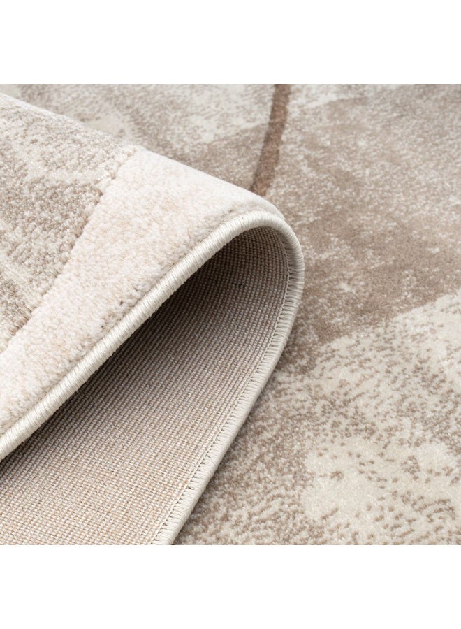 DANUBE HOME Harmony Modern Abstracts Rug | Washable Modern Rugs Style | Polypropylene + Polyester Area Rug Floor Covering | Indoor Carpet For Living Room Dining Bedroom 240X340cm-Cream - Image 5