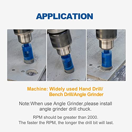 HIGHDRIL Diamond Hole Saw Kit - (6/6/6/6/6/8/10/12/14mm+35mm Hex Chamfer) Diamond Core Drill Bit Set for Porcelain Ceramic Granite Marble Hard Materials - Image 5