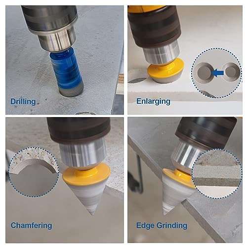 HIGHDRIL Diamond Hole Saw Kit - (6/6/6/6/6/8/10/12/14mm+35mm Hex Chamfer) Diamond Core Drill Bit Set for Porcelain Ceramic Granite Marble Hard Materials - Image 3