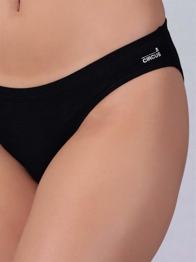 Circus &Circus Airsoft Bikini | Innerwear for Women | Low Rise Seamless Panties | Sleek Bikini Cut Ladies Underwear for Women | (Pack of 2) (Jet,Jet), XL - Image 4