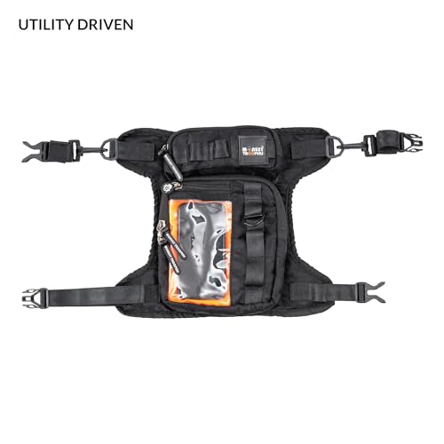 Monkey Troopers Drift Thigh Bag, Waist & Leg Motorcycle Bag with Strap, Magnet Mount, Touch-Sensitive Navigation Pocket, Large Capacity for Riding & Hiking (Black) - Image 4
