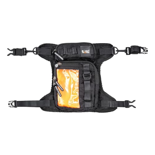 Monkey Troopers Drift Thigh Bag, Waist & Leg Motorcycle Bag with Strap, Magnet Mount, Touch-Sensitive Navigation Pocket, Large Capacity for Riding & Hiking (Black) - Image 1