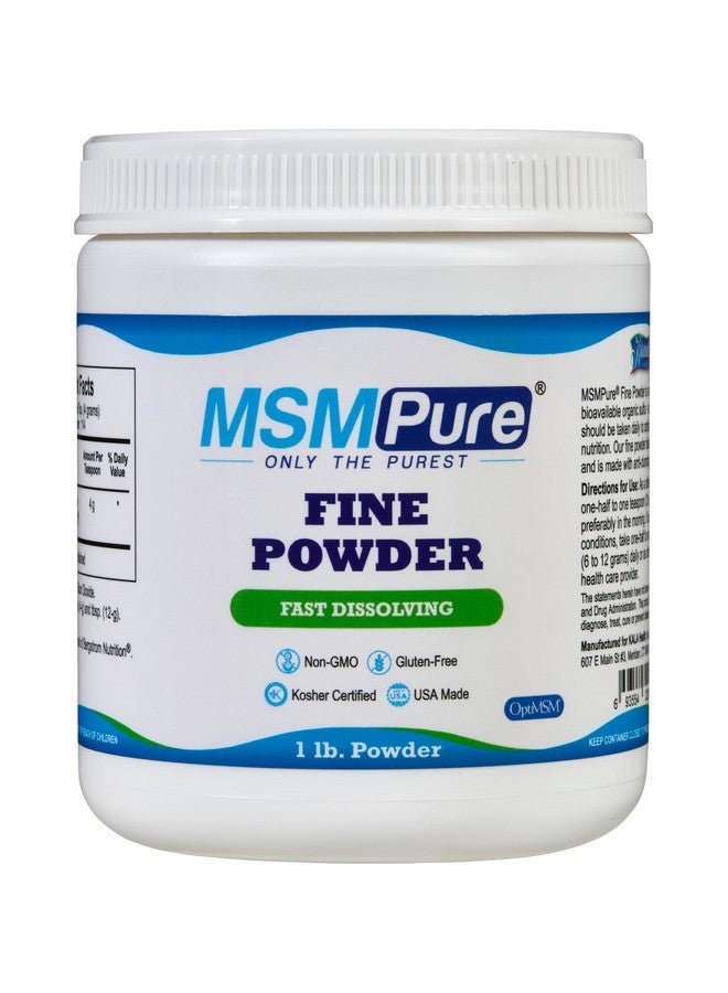 KALA HEALTH MSMPure Fine MSM Powder Crystals - Organic Sulfur for Joint Flexibility, Skin Appearance, and Hair & Nail Support - 1 lb, USA Made, Distilled Flakes - Image 1