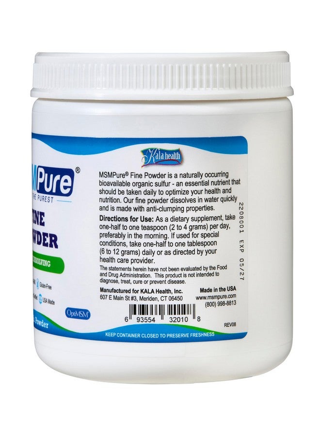 KALA HEALTH MSMPure Fine MSM Powder Crystals - Organic Sulfur for Joint Flexibility, Skin Appearance, and Hair & Nail Support - 1 lb, USA Made, Distilled Flakes - Image 2