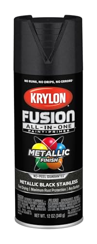 Krylon Fusion All-In-One Adhesive Spray Paint for Indoor/Outdoor Use, 12 oz, Black Stainless - Image 1