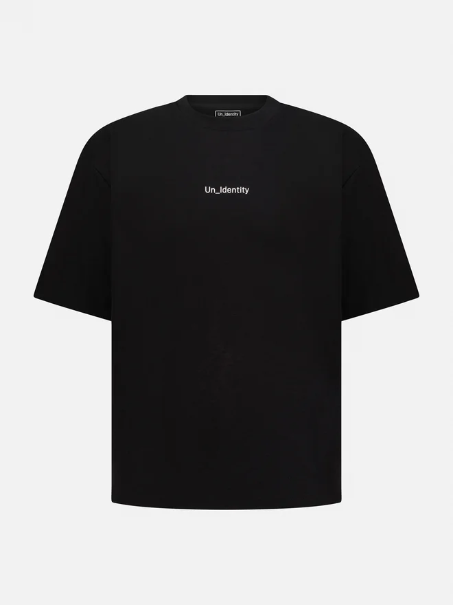 Unidentity Men Black Graphic Oversized T-Shirt