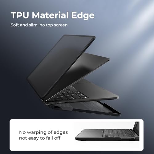 BlueSwan Anti-Cracking Hard Shell Case Compatible with MacBook Pro 16 inch, 2025 M4 M3 M2 M1 2024-2021 Pro/Max A3403 A3186 A2991 A2780 A2485, Anti-Fingerprint Soft TPU Bumper, Frosted Black - Image 4
