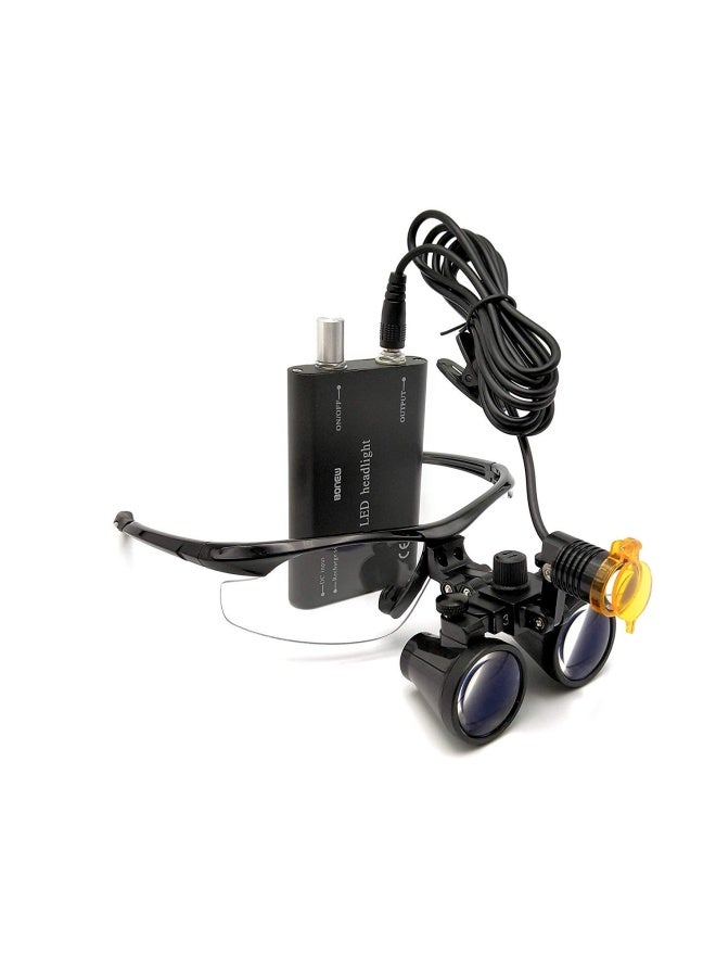 EAST Brand 35X 420mm Working Distance Optical Glass Surgical Binocular Loupes and LED Head Light Lamp with Filter Aluminum Box StyleBlack - Image 3