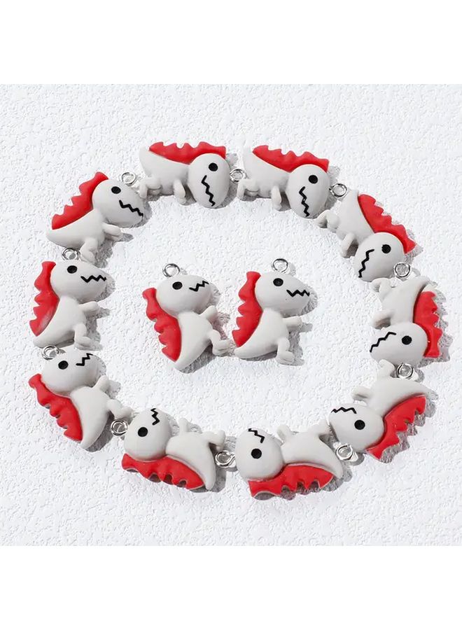 ستايل 6 قلادة ديناصور صغير لطيف من الأكريليك، سلاسل مفاتيح يدوية صنع يدويًا وإكسسوارات حقيبة - Image 1