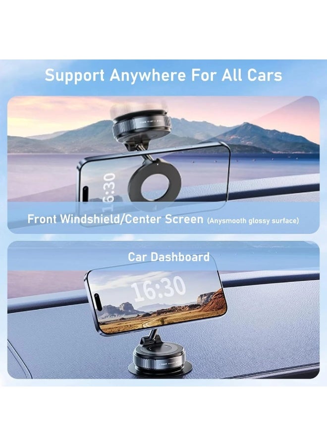 إيجيل حامل هاتف مغناطيسي قابل للطي، يدور 360 درجة، حامل سيارة بتقنية الشفط الفراغي، تثبيت قوي وآمن، حامل هاتف معدني - Image 2