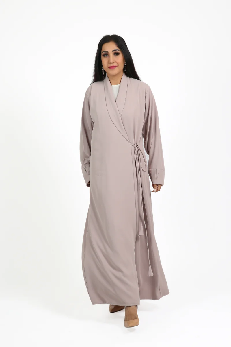 Nikias Elegant Collar Abaya With knot