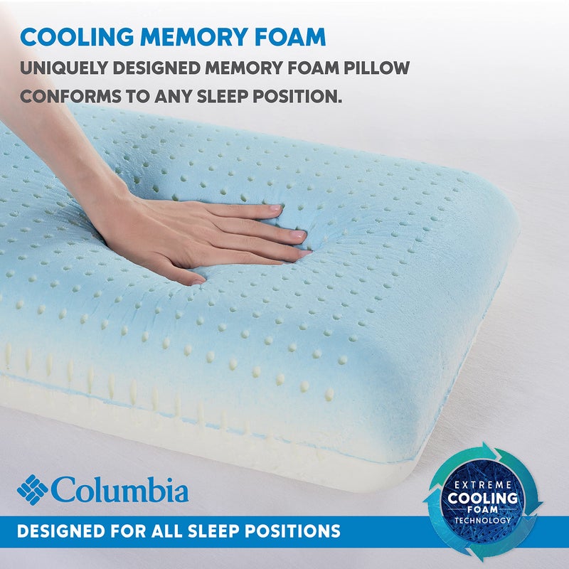 Columbia Cooling Gel Memory Foam Pillow - Comfortable and Supportive with Cooling & Breathable Features - Removable Washable Cover, Queen - Image 5