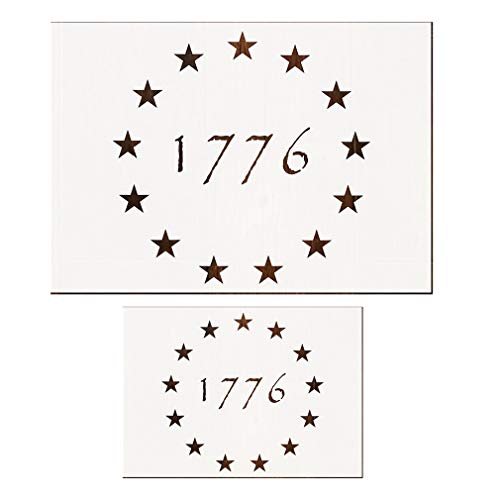 OBUY Large U.S. Military Logo Stencil(Set of 2) for Painting on Wood, Fabric, Walls, Airbrush + More | Reusable Mylar Template (1776 Flag) - Image 1