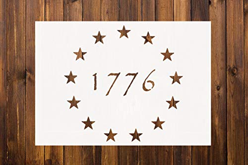 OBUY Large U.S. Military Logo Stencil(Set of 2) for Painting on Wood, Fabric, Walls, Airbrush + More | Reusable Mylar Template (1776 Flag) - Image 2