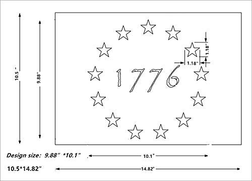 OBUY Large U.S. Military Logo Stencil(Set of 2) for Painting on Wood, Fabric, Walls, Airbrush + More | Reusable Mylar Template (1776 Flag) - Image 5