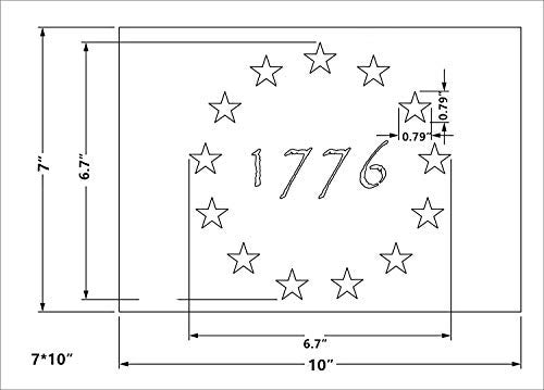 OBUY Large U.S. Military Logo Stencil(Set of 2) for Painting on Wood, Fabric, Walls, Airbrush + More | Reusable Mylar Template (1776 Flag) - Image 4