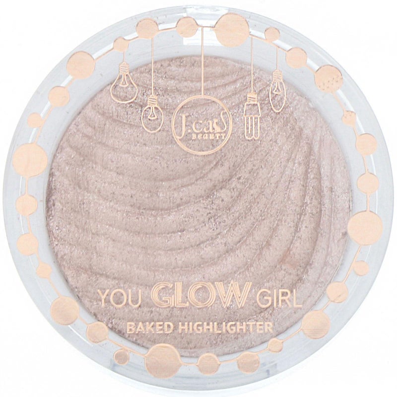 J.Cat Beauty You Glow Girl Compact Multi-Dimensional Highlighter, Highly Pigmented, Shimmery Baked Highlighter for Luminous Finish, Pink Goddess - Image 2