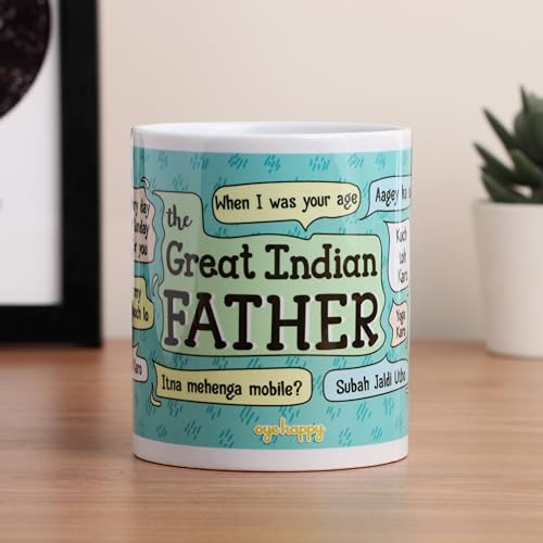 Oye Happy - Mugs for Dad - Gift for Dad (Great Indian Father Mug) - Gift for Dad Suitable for Any Occassion - Image 2