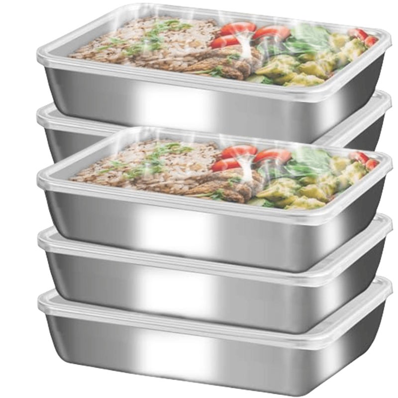 GIUOIDUO Stainless Steel Lunch Box 6PackStackable Snack Storage Boxes Lid Food Container Reusable Food Storage Container for Travel and Work Dishwasher Safe Freezer Safe