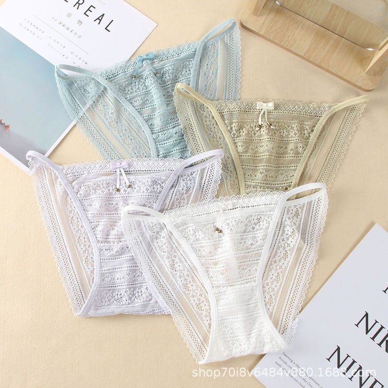 2838 Underwear, Feminine And Charming Lace Popular Low-Waist Breathable Seamless Ultra-Thin Comfortable Summer Nude Briefs - Image 5