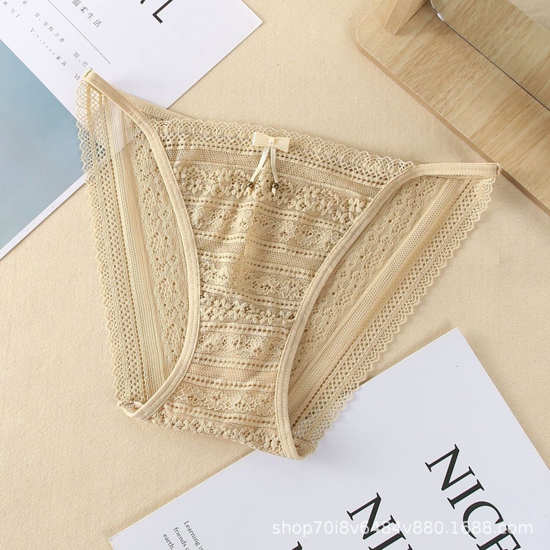 2838 Underwear, Feminine And Charming Lace Popular Low-Waist Breathable Seamless Ultra-Thin Comfortable Summer Nude Briefs - Image 1