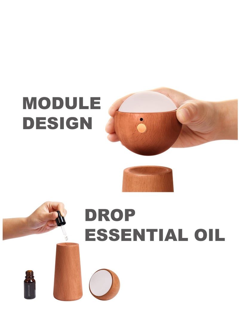 SYOSI LED Wooden Night Light, Smart Voice Control Light Desk Lamp Three-Level Dimmable Touch Control Table Lights, Rechargeable LED indoor Light for Kid in Living Room, Bedroom - Image 4