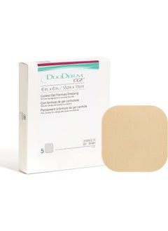 convatec ConvaTec DuoDERM Control Gel Formula 6"x6" Hydrocolloid Sterile Adhesive Dressing for Partial and Full-Thickness Wounds, Medical Grade, Latex-Free, Waterproof, Square, Beige, 5ct Box 