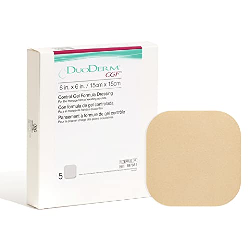 ConvaTec DuoDERM Control Gel Formula 6x6 Hydrocolloid Sterile Adhesive Dressing for Partial and FullThickness Wounds Medical Grade LatexFree Waterproof Square Beige 5ct Box - Image 2