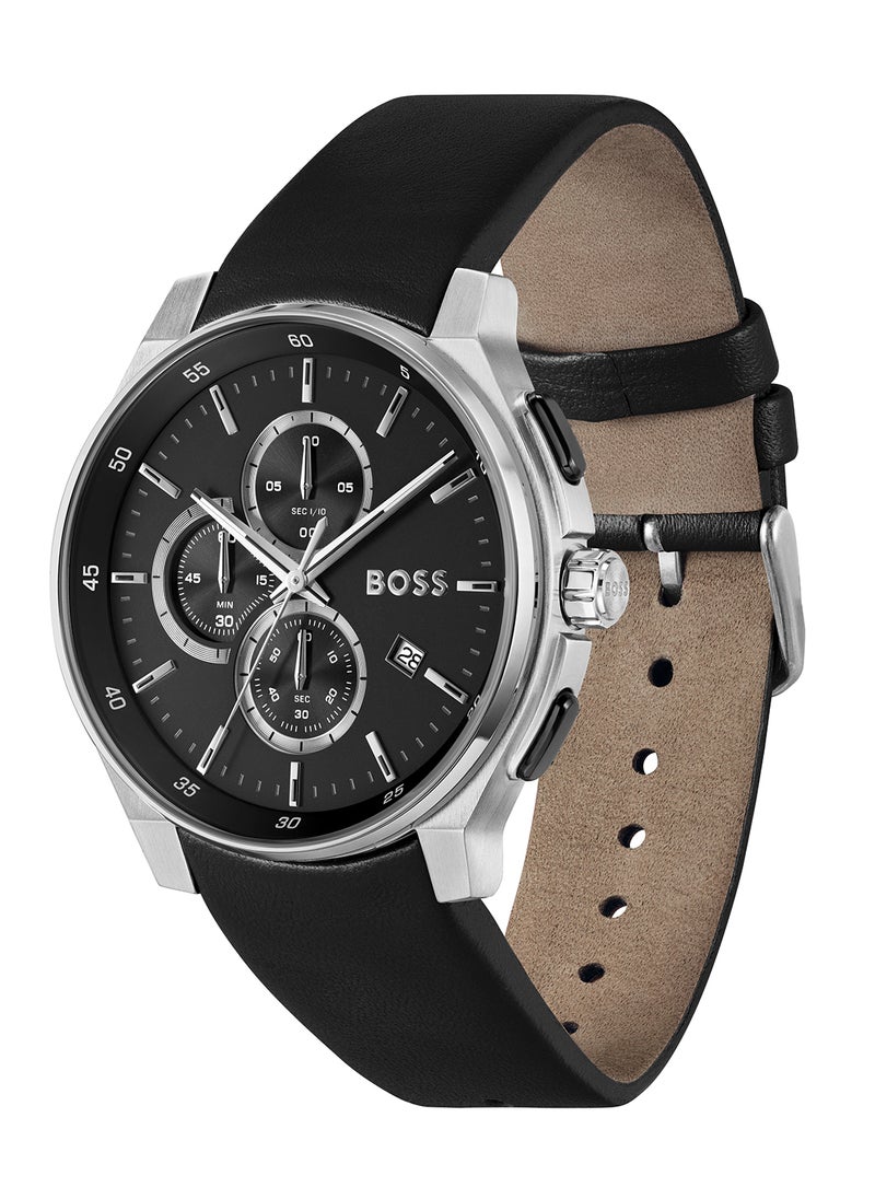 HUGO BOSS ساعة هوجو بوس كرونوغراف رجالية بعلبة سوداء - 1514188  - Image 1