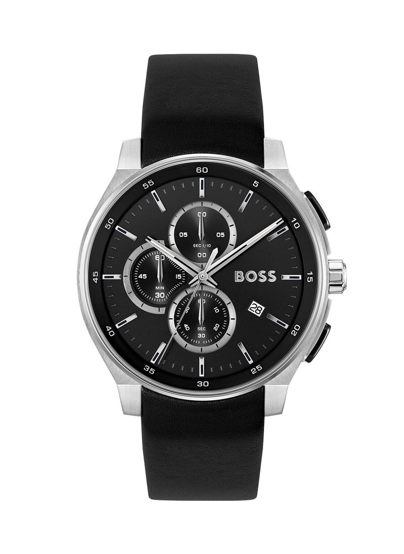 HUGO BOSS ساعة هوجو بوس كرونوغراف رجالية بعلبة سوداء - 1514188  - Image 3