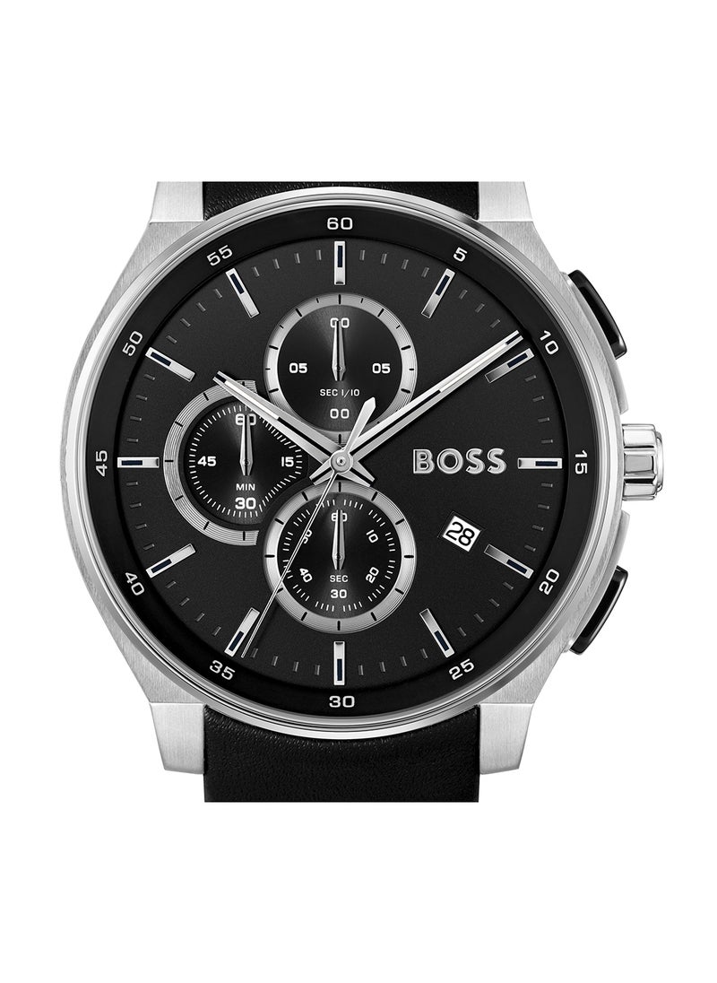 HUGO BOSS ساعة هوجو بوس كرونوغراف رجالية بعلبة سوداء - 1514188  - Image 4