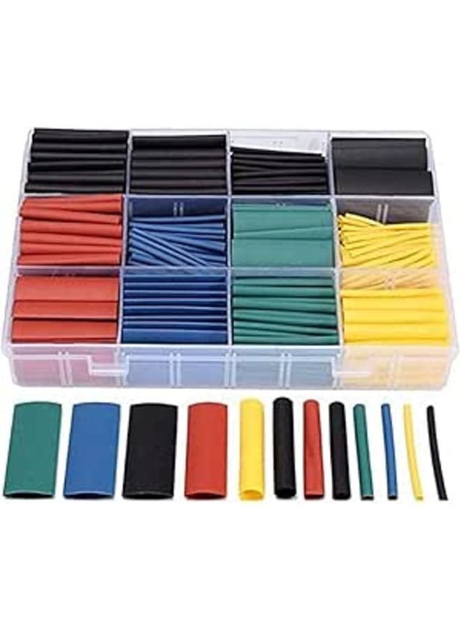 Heat Shrink Tubing Insulation Shrinkable Tube assortment Electronic Polyolefin Ratio 2:1 Wrap Wire Cable Sleeve Kit 530pcs/set